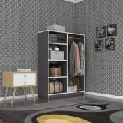 Resim Kenzlife giysi dolabı taci 120*090*30 gri gardırop 