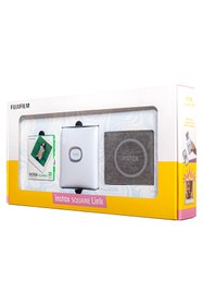 Resim Fujifilm Instax Square Link Beyaz Akıllı Telefon Yazıcısı Bundle Box 