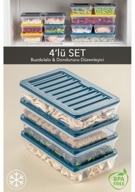 Resim Meleni Home Buzdolabı Mikrodalga Saklama Kabı 4'Lü Petrol 4 x 1200 ML Petrol 