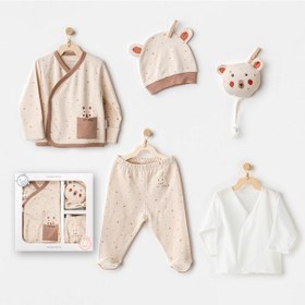 Resim Andywawa Adventurous Bear 5'li Hastane Çıkış Seti Ac25020 Bej 