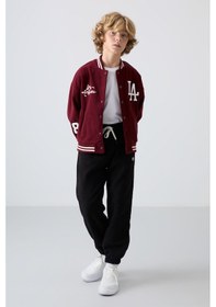 Resim Tommylife Tommy Life Siyah Kalın Yumuşak Dokulu Standart Fit Nakışlı Polar Erkek Çocuk Eşofman Alt - 11220 Siyah 