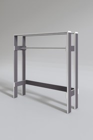 Resim Kenzlife Giysi Dolabı Casim 100*100*25 Gri Askılık Ayakkabılık 