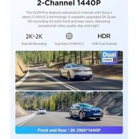 Resim Uray Home A229 Plus 3 Kameralı Ön-Iç-Arka 2K+2K+1080P Hdr Starvis 2 Wifi Gps’li Araç Kamerası 