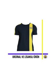 Resim Fenerbahçe Lisanslı 25/26 Lacivert Tribün Basic T-shirt Sarı - Lacivert 