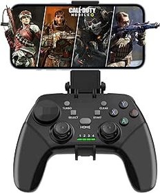 Resim WirelessMobile Gaming Controller Gamepad for iPhone/iOS/Android/PC/Steam Deck Gamepad with Phone Holder, Turbo, Joystick for iPhone 15/14/13/iPad/Android/Samsung/Tablet, Call of Duty, Direct Play 