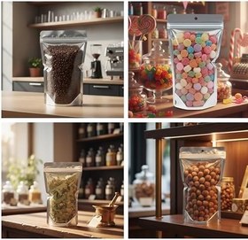 Resim Şeffaf Metalize Doypack Gıda Saklama Torbası, Zip Kilitli, (200, 20X30) 