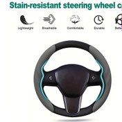 Resim Hightower Tesla Model 3/y İçin Ultra İnce Ter Emici Volkanik Koyu Kül Rengi Direksiyon Kılıfı Geliştirilmiş Volkanik Koyu Kül 