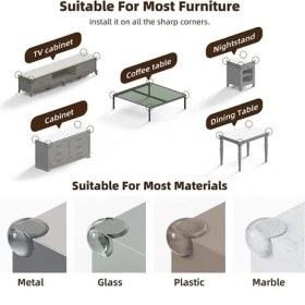 Resim Homevia Silikon Şeffaf Masa Kenarı Köşe Koruması 