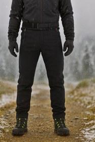 Resim YSF Outdoor Erkek Su & Rüzgar Geçirmez Kışlık Kendinden Polarlı Softshell Outdoor Trekking Pantolon – Siyah 