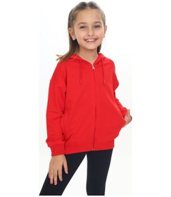 Resim Toontoy Kız Çocuk Kapüşonlu Hırka Kırmızı 