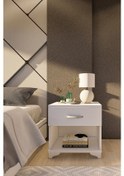 Resim Metalia Gm 026 Beyaz Tek Çekmeceli Komidin 