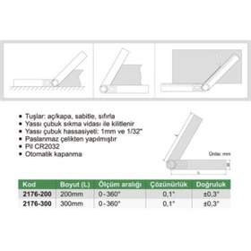 Resim İnsize Insize 2176-200 Dijital Açı Ölçer 