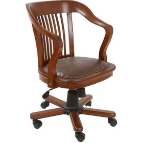 Resim Masifart Senyöre Klasik Ahşap Klasik Ofis Çalışma Koltuğu Ceviz M (549289988) 