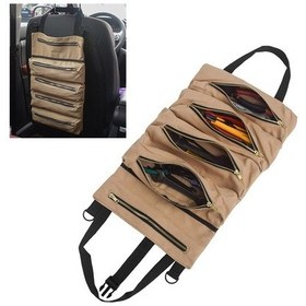 Resim Araba Oto Çok Fonksiyonlu Tuval Saklama Çantası Taşınabilir Alet Çantası Asılı Cep Çantası Khaki 