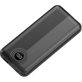 Resim Dexim W3 10.000 mAh Type C+Lightning Entegre Kablolu LED Göstergeli Powerbank - Siyah 