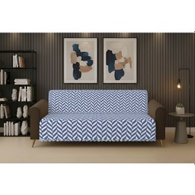 Resim Dinarsu Kaydırmaz Koltuk Örtüsü 175x220 Ege Mavi Mavı 