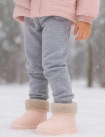 Resim Su Geçirmez İçi Kürklü Kız Çocuk Eva Yağmur Kar Botu Bej 