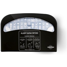 Resim Klozet Kapak Örtüsü Dispenseri (Siyah) 