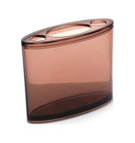 Resim 2 Adet Kalemlik Kahverengi Oval Akrilik Ofis Gereci 10x13x5cm Çok Renkli 