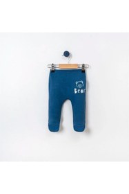 Resim Cherub Baby Unisex Ekoseli Bear Figürlü Yenidoğan Patikli Tek Alt 3lü Set 