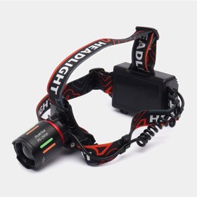 Resim Şarjlı Profesyonel Zoomlu Kamp Avcı Balıkçı Kafa Lambası Feneri Ps-2910 Altın - Siyah 