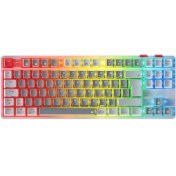 Resim Rampage Yoru Tkl Pro Gri/beyaz Wifi+Bluetooth Klavye Red Swich Q Mekanik Klavye Gaming Oyuncu Klavye 