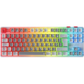 Resim Rampage Yoru Tkl Pro Gri/beyaz Wifi+Bluetooth Klavye Red Swich Q Mekanik Klavye Gaming Oyuncu Klavye 