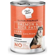 Resim Chef's Choice Tahılsız Somonlu Pirinçli Ezme Konserve Köpek Maması 400 G 
