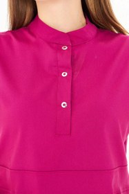 Resim Bayi | N O V A | Tek Üst Vişne Kadın Likralı Hakim Yaka Yarım Pat Çıtçıtlı Hemşire Ve Doktor Forması Scrubs - 3XL 