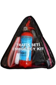 Resim Genel Markalar İle Uyumlu Üçgen Trafik Seti Bez Çantalı ve Karayollarına Uygun Ilk Yardım Üçgen 