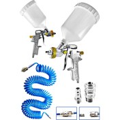 Resim Proxtech Havalı Üstten Depo 1,3mm Boya Tabancası, Spiral Hava HORTUMU15 mt Hava Jakı Takım Set 