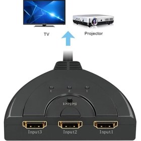 Resim Hubstein 3 Port Kablolu HDMI Switch Çoklayıcı Çoğaltıcı Splitter 3 Giriş 1 Çıkış 