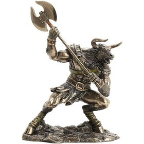 Resim Yarı İnsan Yarı Boğa Mitolojik Canavar Minotor Heykel Biblo Dekor 