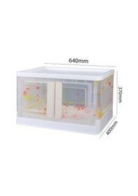 Resim Powermaster Sunup Sn-25883 72l Katlanabilir Plastik Saklama Kutusu Renkli Kapaklı Tekerlekli 40x64x37cm Beyaz 