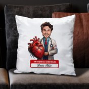 Resim En Başarılı Erkek Kardiolog Karikatürlü Yastık 