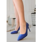Resim Eyesof Jilya Mavi Cilt Stiletto Ayakkabı 