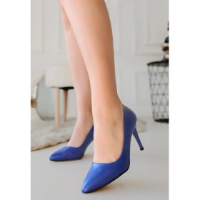 Resim Eyesof Jilya Mavi Cilt Stiletto Ayakkabı 
