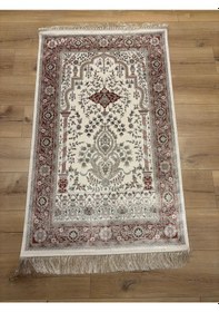 Resim Tuğra İpek Seccade Halı %100 Bambu Doğal İplik 80x125 Cm 
