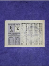 Resim 6 Ekim 2002 Takvim Yaprağı - Nostalji Koleksiyonluk Takvim Yaprağı A 