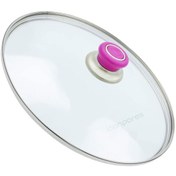 Resim icanPARES Tencere Tava Cam Kapak 32 Cm Ve Fuşya Tutma Tepe 