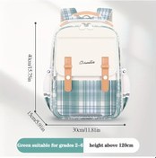 Resim Honeybeeshop Yeşil Ekose Desenli Büyük Kapasiteli Ayarlanabilir Askılı Seyahat Sırt Çantası Yeşil 