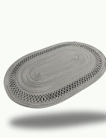 Resim Doğal Jüt ve Pamuklu Kapı Önü Paspası – Kaymaz Tabanlı, Dekoratif ve Dayanıklı, İç ve Dış Mekan Kullanımı için, Banyo, Balkon, Teras ve Evcil Hayvan Alanlarına Uygun (Gri, 60 * 90) 