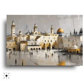 Resim Eski Kudüs Şehri Cam Tablo - 35*50 cm 