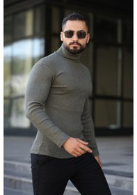 Resim Ribac 3'lü Paket Yarım Boğazlı Erkek Kazak Bej - Haki 