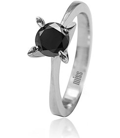 Resim 0,76 Karat Siyah Pırlanta Tektaş Yüzük 