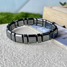 Resim Terahertz Siyah Taş Esnek Bilezik - Üniseks Doğal Taş Boncuklu Bileklik, Moda ve Solmayan, Şık Modern Tasarım, Erkekler ve Kadınlar için Mükemmel Hediye 