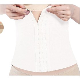 Resim Kadın Ten Agraflı Bel Lohusa Korse Sıkılaştırıcı 1 Beden Küçültür Beyaz 