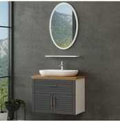 Resim Minar Vera Banyo Dolabı 100cm As2k1ç+1ea1r+tzg Beyaz Antrasit 