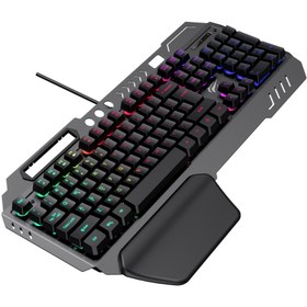 Resim Havit Gamenote KB838L Rainbow Aydınlatma Metal Oyuncu Klavyesi 