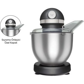 Resim Şık Siyah Mikser 1500W 5 Litre, Kaliteli ve Güçlü Mutfak Aleti 